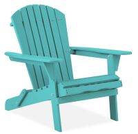Folding Wooden Adirondack Chair, Accent Furniture w/ Natural Woodgrain