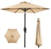 Outdoor Market Patio Umbrella w/ Push Button Tilt, Crank Lift - 7.5ft