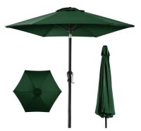 Outdoor Market Patio Umbrella w/ Push Button Tilt, Crank Lift - 7.5ft
