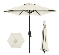 Outdoor Market Patio Umbrella w/ Push Button Tilt, Crank Lift - 7.5ft