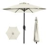 Outdoor Market Patio Umbrella w/ Push Button Tilt, Crank Lift - 7.5ft
