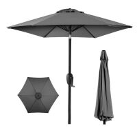 Outdoor Market Patio Umbrella w/ Push Button Tilt, Crank Lift - 7.5ft