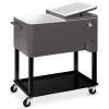 Portable Rolling Cooler Cart w/ Bottle Opener, Catch Tray, 80qt - Small Dent on Catch Tray