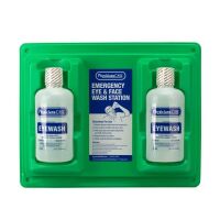 PhysiciansCare Eyewash Station, Double 16 oz. Screw Cap Bottle