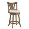 Office Star Products Miller 26.75in. Linen Faux Leather Full Back Wood Counter Stool