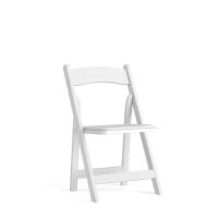 Flash Furniture Hercules Series White Wood Folding Chair with Vinyl Padded Seat, 4 Pack