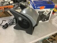 Lasko Pivoting 11.2 in. 3 Speed High Velocity Blower Fan, 375 CFM, 2 120V Outlets, Circuit Breaker