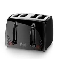 BLACK+DECKER 4-Slice Black Extra-Wide Slot Toaster
