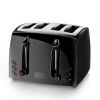BLACK+DECKER 4-Slice Black Extra-Wide Slot Toaster