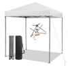 Gymax 6.6 ft. x 6.6 ft. White Pop-up Canopy Tent UPF 50 Plus Portable Sun Shelter