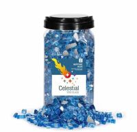 Celestial Fire Glass 1/2 in. 10 lbs. Neptune Blue Reflective Tempered Fire Glass in Jar