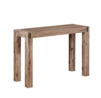 Alaterre Furniture Woodstock 40 in. Rectangle Console Table with Brushed Driftwood Legs and Metal Inset