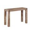 Alaterre Furniture Woodstock 40 in. Rectangle Console Table with Brushed Driftwood Legs and Metal Inset