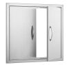 Double Outdoor Access Door 26 in. W x 24 in. Stainless Steel Flush Mount Door with Handles