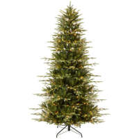 6ft Pre-Lit Artificial Aspen Slim Noble Fir Christmas Tree w/ Metal Stand