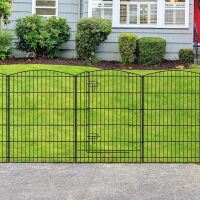 INJOPEXI Decorative Garden Fence 12 Panels 26ft (L)&times;36in (H) Garden Fences with 11 Panels + 1 Gate, No Dig Animal Barrier Rabbit Fencing Rustproof Metal Wire Temporary Dog Fence for Patio Outdoor Yard