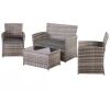 Gray 4-Piece Wicker Outdoor Patio Conversation Furniture Sofa Set with Gray Cushions