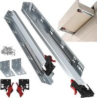 ToBeGreat 6 Pair Undermount Drawer Slides 21 Inch 80 lb Load Capacity Soft Close Full Extension Ball Bearing Hidden Bottom Mount Rails Locking Devices Concealed Runners(with Bracket)