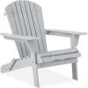 Folding Wooden Adirondack Chair, Accent Furniture w/ Natural Woodgrain
