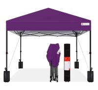 One-Person Setup Instant Pop Up Canopy w/ Case, 4 Weight Bags - 10x10ft