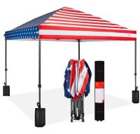 One-Person Setup Instant Pop Up Canopy w/ Case, 4 Weight Bags - 10x10ft
