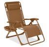 pink, Monochromatic Zero Gravity Patio Chair Recliner w/ Side Tray, Headrest