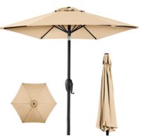 Outdoor Market Patio Umbrella w/ Push Button Tilt, Crank Lift - 7.5ft