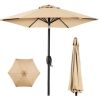 Outdoor Market Patio Umbrella w/ Push Button Tilt, Crank Lift - 7.5ft