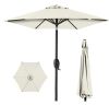 Outdoor Market Patio Umbrella w/ Push Button Tilt, Crank Lift - 7.5ft