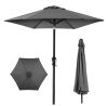 Outdoor Steel Market Patio Umbrella Decoration w/ Tilt, Crank Lift - 10ft