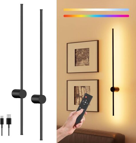 40" Battery Operated Wall Sconces, Set of 2