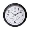 Infinity Instruments 24 Inch Classic Black Wall Thermometer Clock