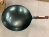 Traditional Hand Hammered Carbon Steel Wok,14 Inch, Round Bottom, Roasted Blue - 2