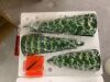 Set of 3 Pre-Lit Ceramic Tabletop Christmas Trees - 3