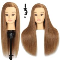 100% Human Hair Mannequin Head, Light Brown