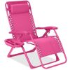 Monochromatic Zero Gravity Patio Chair Recliner w/ Side Tray, Headrest