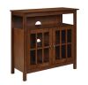 Convenience Concepts Big Sur 36 in. Dark Walnut Wood TV Stand Fits TVs Up to 40 in. with Storage Doors