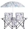 Portable 2-Person Fishing Chair with Removable Umbrella
