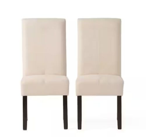 Noble House Pertica Natural Plain T-Stitch Dining Chairs (Set of 2)