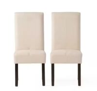 Noble House Pertica Natural Plain T-Stitch Dining Chairs (Set of 2)