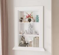 FUFU&GAGA White 27.3 in. H Built in Cabinet Wall Niche, 3-Tier Display Shelf