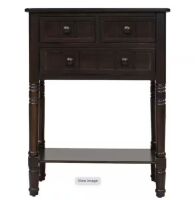 Harper & Bright Designs 24 in. Espresso Standard Rectangle Wood Console Table with 3-Drawers