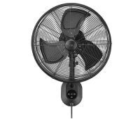 MULE Wall Mount Fan XL Indoor or Outdoor Matte Black 18 in. Oscillating 3-Speed High Velocity Max. 5100 CFM Fan with Remote