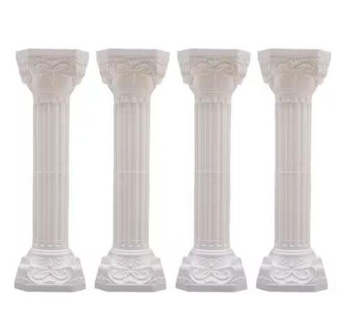 34.65 in. H White Decorative Roman Pillars, 4-Pack