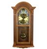 Bedford Clock Collection Honey Oak Chiming Pendulum Wall Clock