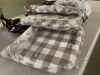 Lot of (3) VHC BRANDS Annie Portabella, Soft White Buffalo Check Ruffled Chair Pad - 3