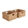 Seville Classics Water Hyacinth Storage Baskets, Hand-Woven 2-Pack