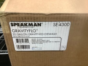 Speakman 20 Gallon Gravity-Fed Eyewash, Appears New, Sold as is.