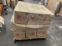 Lot of (9) 6' Pre-Lit Snow Flocked Artificial Pine Christmas Tree w/ Multicolored Lights - Some Boxes Water Damaged