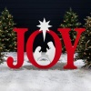 3-Piece Christmas JOY Nativity Yard Decoration w/ Ground Stakes, 46in - Water Damaged Box